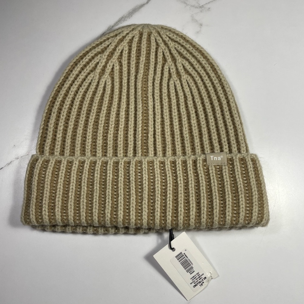 Tna Tan Ribbed Knit Beanie